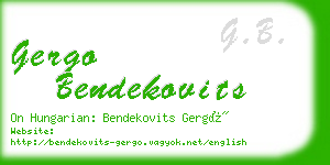 gergo bendekovits business card